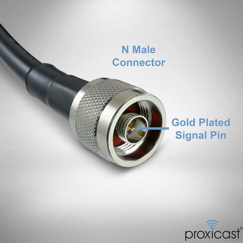 Proxicast 3 ft N Male to N Male Premium 240 Series Low-Loss Coaxial Cable (50 Ohm) for 4G LTE, 5G Modems/Routers, Ham, ADS-B, GPS, RF Radio to Antenna or Surge Arrester Use (ANT-180-201-03) in Saudi Arabia