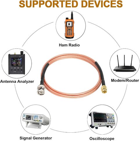 MOOKEERF SMA Male to BNC Male Cable 1ft,2 Pack SMA to BNC Cable RG316 SMA BNC Adapter Cable for RF Applications/Antennas/Wireless LAN Devices/Wi-Fi Radios External Antenna etc in Saudi Arabia