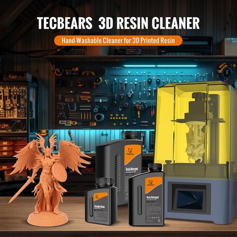 TECBEARS 3D Resin Cleaner, 3D Printer Resin Detergent, Non-Toxic Reusable Resin Cleaner, Compatible with 3D Printer Resin, UV Resin, 2KG 2Pack, 4KG in Total in Saudi Arabia