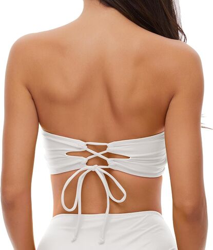 Annbon Women Bandeau Swimsuit Top Tube Top Bikini Strapless Bikini Top for Women in Kuwait