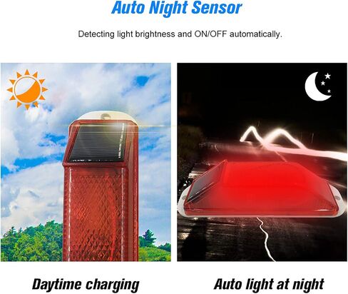 Solar Warning Light Sensitive Strobe Flash Warning LED Caution Lamp Flashing Barricade Safety Sign Road Construction Signs Flash Traffic Lights Flicker Beacon Lamps (Red) in Saudi Arabia