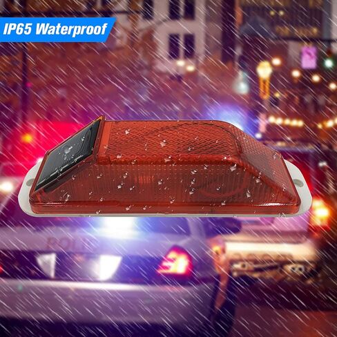 Solar Warning Light Sensitive Strobe Flash Warning LED Caution Lamp Flashing Barricade Safety Sign Road Construction Signs Flash Traffic Lights Flicker Beacon Lamps (Red) in Saudi Arabia