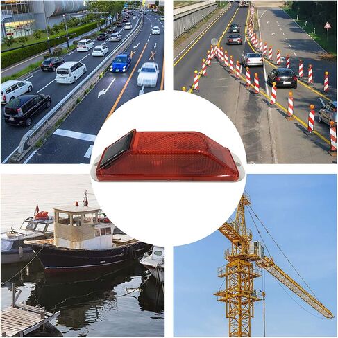 Solar Warning Light Sensitive Strobe Flash Warning LED Caution Lamp Flashing Barricade Safety Sign Road Construction Signs Flash Traffic Lights Flicker Beacon Lamps (Red) in Saudi Arabia