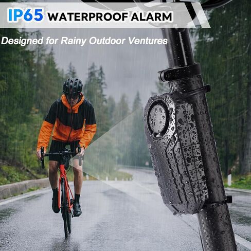 JENPOS Bike Alarm, 113dB Loud Waterproof Wireless E-Bike Motorcycle Alarm with Remote, Anti-Theft Vibration Motion Sensor Multipurpose Security Alarm System, Ebike Accessories in Saudi Arabia