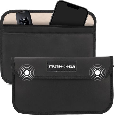 Strategic Gear Faraday Bags: Dual-Layer Protection for Phones & Key Fobs | Magnetic Closure, PU Leather | Anti-Theft Signal Blocking | Ideal for Military Settings | Organized Storage 9x5x0.50 Inches in Saudi Arabia