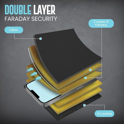 Strategic Gear Faraday Bags: Dual-Layer Protection for Phones & Key Fobs | Magnetic Closure, PU Leather | Anti-Theft Signal Blocking | Ideal for Military Settings | Organized Storage 9x5x0.50 Inches in Saudi Arabia