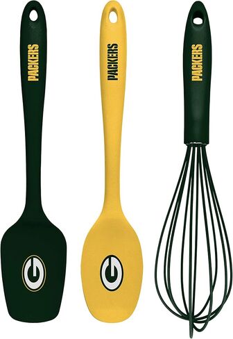 مجموعة أدوات المطبخ المكونة من 3 قطع من الدوري الوطني لكرة القدم الأمريكية - أواني سيليكون مقاومة للحرارة وغير لاصقة للخبز والطهي والمزج - هدية مثالية لمحبي الرياضة المخلصين in Kuwait