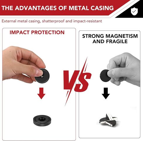TOP MAGNETS Strong Magnets, 65LBS Rare Earth Magnets with Screws and Iron Sheets, Black 10Pack Neodymium Magnets for Door,Tool Room,Workplace and Wall Mounting in Saudi Arabia
