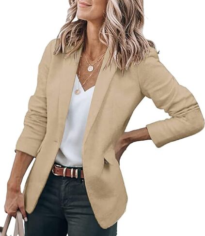 Meilleur moment Women's Casual Blazer Open Front Long Sleeve Lapel Work Office Business Blazer Jacket with Pockets in Saudi Arabia
