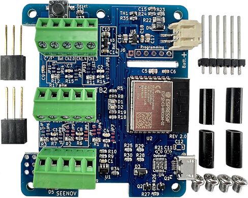 Seenov Raspberry Pi 6 قنوات 12 بت ADC تناظري إلى رقمي مع مدخل 1 فولت إلى ± 12 فولت، ADC لـ Pi أو أي جهاز يدعم WiFi، على اللوحة ESP32C3، متوافق مع نماذج RPI 400 4B 3B+ 3B 2B Zero w 2 in Kuwait