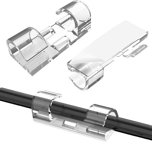 40 قطعة من مشابك الكابلات اللاصقة، مشابك كابلات ذات لاصق ذاتي قوي، حوامل أسلاك مطورة للجدار، منظم سلك قوي للسيارة، الكمبيوتر الشخصي، التلفزيون، تحت المكتب، ضوء عيد الميلاد داخلي/خارجي، (شفاف، M) in Kuwait