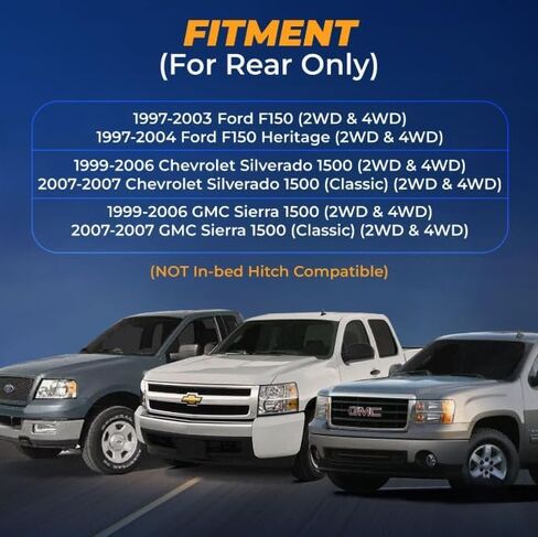 طقم تعليق كيس الهواء TORQUE لـ 2009-2014 Ford F150 2WD 4WD F-150 حقيبة مساعد خلفي سحب زنبركي 5000 رطل (يستبدل Firestone Ride Rite 2525) (TR2525) سنة المجموعة الكاملة: 2009-2014 in Kuwait