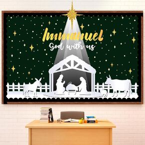 عيد الميلاد المهد نشرة مجلس الزينة مجموعة مع الحدود الدينية يسوع الميلاد ديكور الفصول الدراسية للمعلمين مشهد المهد القواطع للفصل المدرسة الفصول الدراسية لوحة الإعلانات الديكور in Kuwait