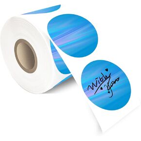 400Pcs/Roll - 2 Inch Holographic Silver Thermal Labels, Waterproof & Oil-Resistant Round Stickers, Circle Printer Labels for Business Logo, Pricing, Address, Thanks/Blessing Label in Saudi Arabia