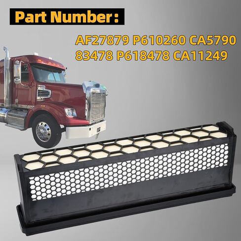 High Flow Engine Air Filter with P609422 Air Filter with Activated Carbon Compatible with Freightliner Cascadia 2008-2017,122SD 2014-2016,Coronado 2010-2016 Replaces AF27879 P609422 in Saudi Arabia
