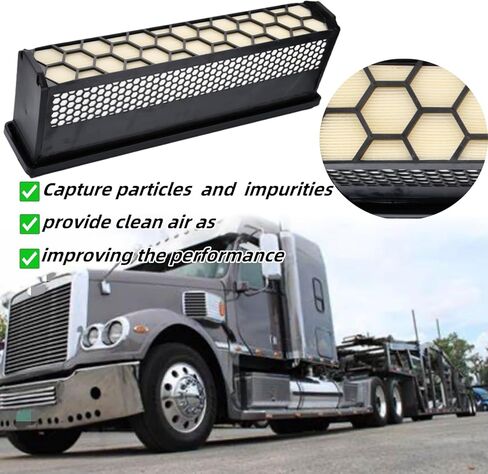 High Flow Engine Air Filter with P609422 Air Filter with Activated Carbon Compatible with Freightliner Cascadia 2008-2017,122SD 2014-2016,Coronado 2010-2016 Replaces AF27879 P609422 in Saudi Arabia