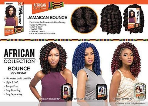 4 Packs Deal!!! JAMAICAN BOUNCE 26" (1 Jet Black) - Sensationnel African Collection Crochet Braid in Kuwait