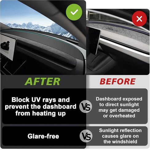 غطاء لوحة القيادة من أجل Tesla Model Y Juniper من Sunshield Suede Dash Mat Model Y Juniper Accessories لوحة القيادة المضادة للوهج والحماية من الشمس للطراز الجديد Y Juniper 2025 2026 (أسود) in Saudi Arabia