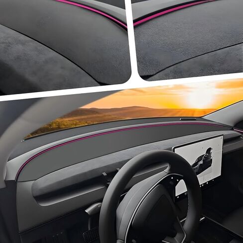 غطاء لوحة القيادة من أجل Tesla Model Y Juniper من Sunshield Suede Dash Mat Model Y Juniper Accessories لوحة القيادة المضادة للوهج والحماية من الشمس للطراز الجديد Y Juniper 2025 2026 (أسود) in Saudi Arabia