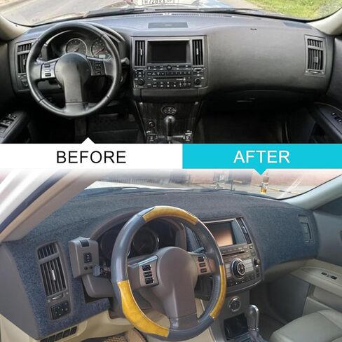 غطاء داش مناسب خصيصًا لسيارة Infiniti FX35 FX45 2003 2004 2005 2006 2007 2008، وسادة غطاء لوحة القيادة (أسود) in Kuwait
