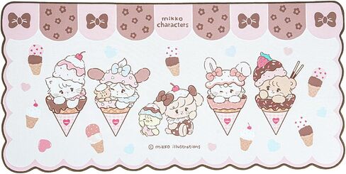 GeekShare Mouse Pad with Stitched Edge, Non-Slip Rubber Base Large Gaming Mouse Pad, Cute Cartoon Waved Edge Desk Mat for Gaming Home Office Work - Mikko Ice Cream in Saudi Arabia