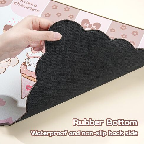 GeekShare Mouse Pad with Stitched Edge, Non-Slip Rubber Base Large Gaming Mouse Pad, Cute Cartoon Waved Edge Desk Mat for Gaming Home Office Work - Mikko Ice Cream in Saudi Arabia