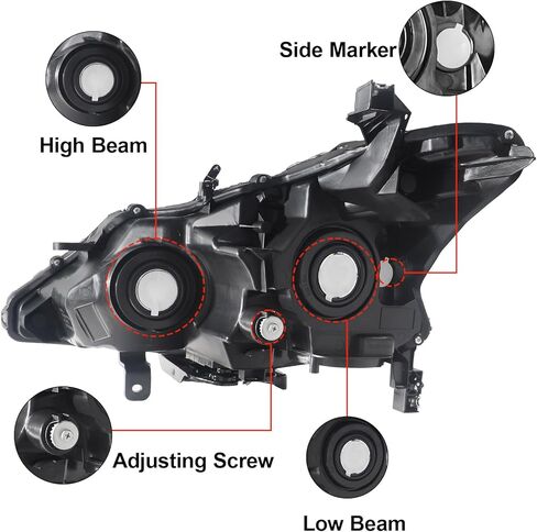 مجموعة المصابيح الأمامية متوافقة مع 2013-2015 13-15 Nissan Altima 2013 2014 2015 13 14 15 Nissan Altima S/SL/SV-فقط تناسب 4 - باب كروم الإسكان عاكس العنبر in Kuwait