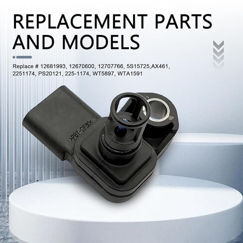 Intake Air Pressure Temperature Sensor, Replace for OEM #12681993 082800-0630, Compatible with Roewe I6 (Black) in Saudi Arabia