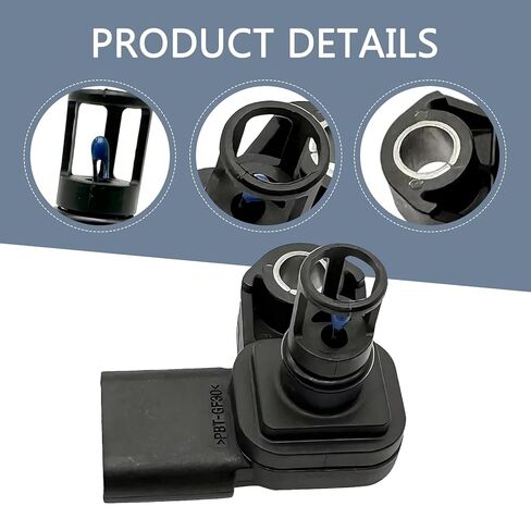 Intake Air Pressure Temperature Sensor, Replace for OEM #12681993 082800-0630, Compatible with Roewe I6 (Black) in Saudi Arabia