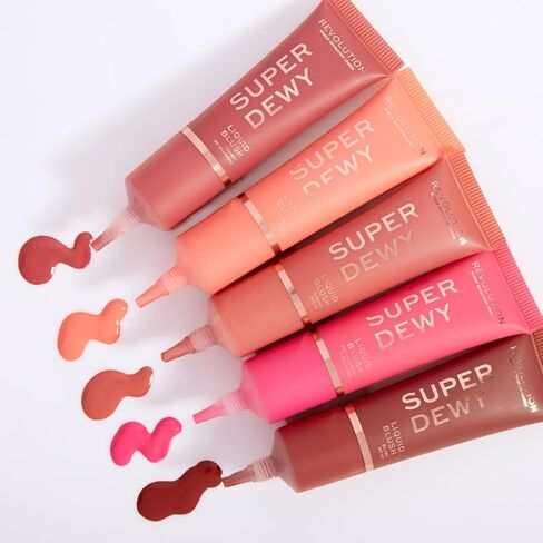 Revolution Beauty, Superdewy Liquid Blush, Richly Pigmented & Buildable, Blendable Formula, Blush Me Up, 0.5 Fl. Oz. in Kuwait