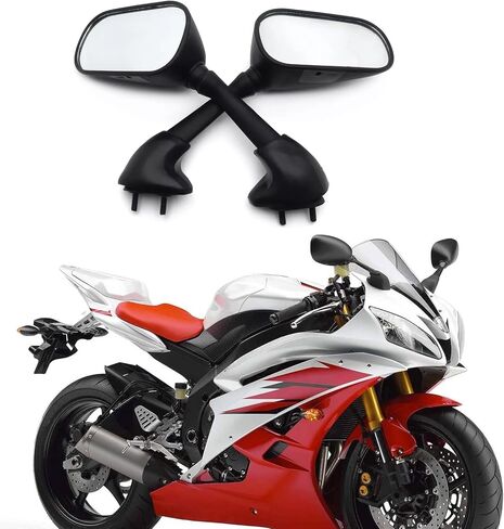 Motorcycle Rearview Mirrors OE Style Racing Mirrors Black for Yamaha YZF R1 1998-2008, YZF R6 1998-2007, YZF R6S 2006-2008 Direct Fit OEM Style（Left & Right​） in Saudi Arabia