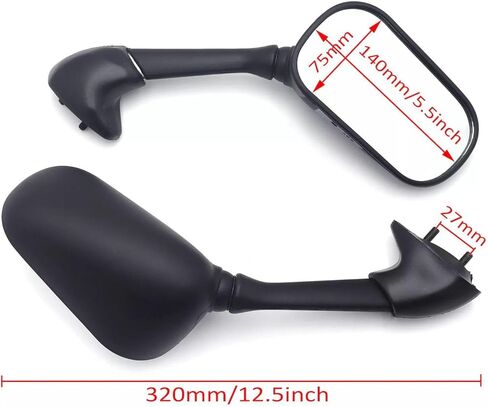 Motorcycle Rearview Mirrors OE Style Racing Mirrors Black for Yamaha YZF R1 1998-2008, YZF R6 1998-2007, YZF R6S 2006-2008 Direct Fit OEM Style（Left & Right​） in Saudi Arabia