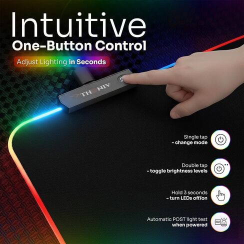 لوحة ماوس RGB مقاس 35.4 × 15.7 بوصة - لوحة ماوس LED ممتدة مع 14 وضع إضاءة، وسجادة مكتب للألعاب، وملحقات ألعاب الكمبيوتر، ولوحة مفاتيح كبيرة مع قاعدة مطاطية مضادة للانزلاق. in Saudi Arabia