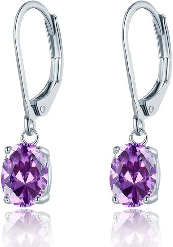 Opal Leverback Earrings for Women 18K White/Yellow/Rose Gold Plated Gemstone Dangle Ear Hypopallergenic Jewelry Gifts in Kuwait