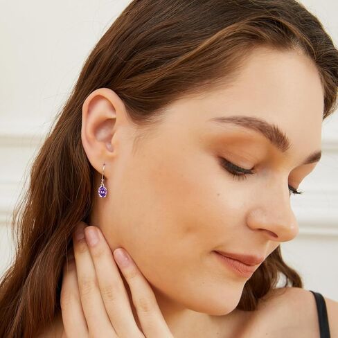 Opal Leverback Earrings for Women 18K White/Yellow/Rose Gold Plated Gemstone Dangle Ear Hypopallergenic Jewelry Gifts in Kuwait