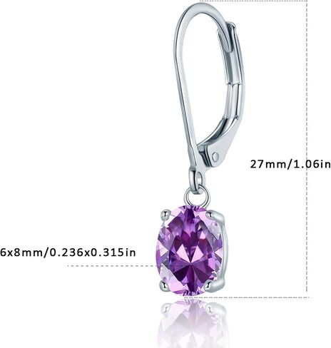 Opal Leverback Earrings for Women 18K White/Yellow/Rose Gold Plated Gemstone Dangle Ear Hypopallergenic Jewelry Gifts in Kuwait