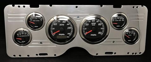 Dolphin Gauges Compatible with 1977 Chevy Nova 6 Gauge GPS Dash Cluster Panel Set Black in Saudi Arabia