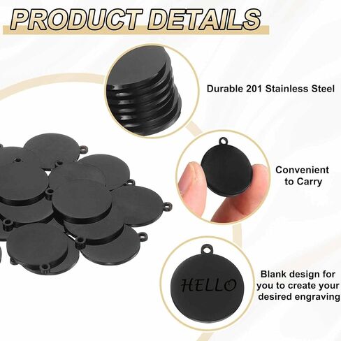 HARFINGTON Round Stainless Steel Tags Circle Stamping Polished Plating Blanks with External Hole in Saudi Arabia