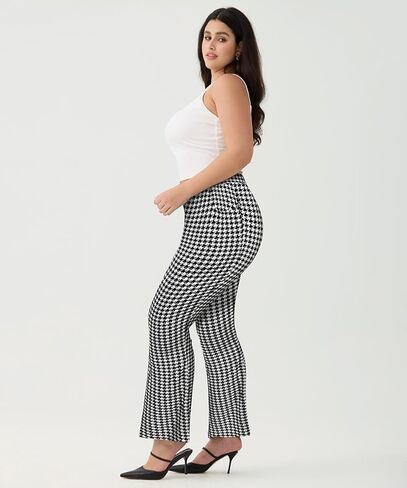 RITERA Plus Size Pants for Women Long Flared Pants Oversized Boot Cut Leggings Tummy Control Bell-Bottoms Basic Tight in Kuwait