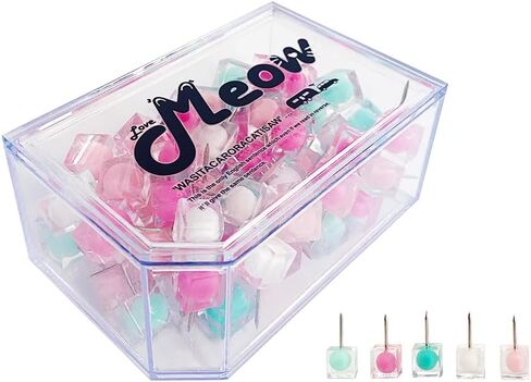 80 Pcs Push Pins in 5 Assorted Jelly Colors, Thumb Tacks with Steel Point for Bulletin & Cork Boards, Office, Home Wall Decor. (Square) in Saudi Arabia