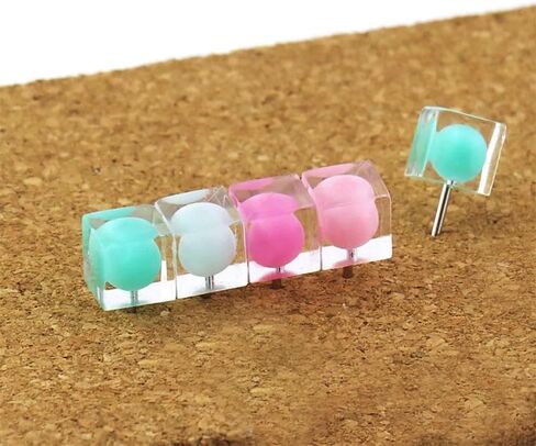80 Pcs Push Pins in 5 Assorted Jelly Colors, Thumb Tacks with Steel Point for Bulletin & Cork Boards, Office, Home Wall Decor. (Square) in Saudi Arabia