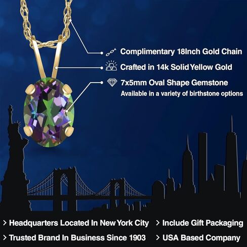 Gem Stone King 14K Yellow Gold Forever Brilliant Moissanite from Charles & Colvard Pendant Necklace For Women (0.90 Cttw, Oval 7X5MM, with 18 Inch Chain) in Saudi Arabia