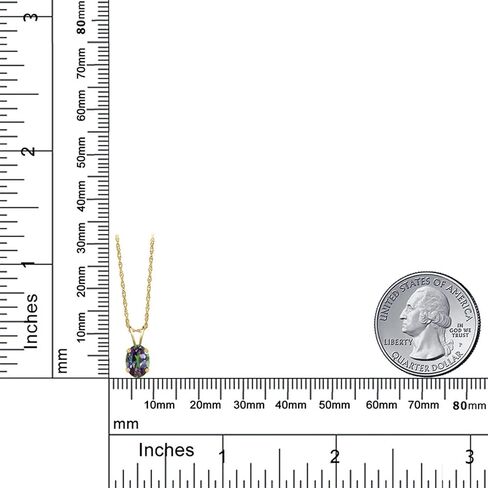Gem Stone King 14K Yellow Gold Forever Brilliant Moissanite from Charles & Colvard Pendant Necklace For Women (0.90 Cttw, Oval 7X5MM, with 18 Inch Chain) in Saudi Arabia