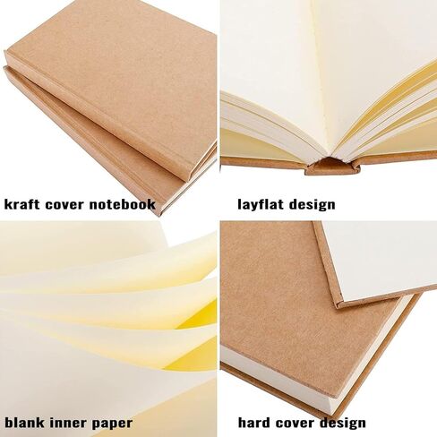 EOOUT 6 Pack White Hardcover Blank Book 6x8 Inch, 40 Pages Hardcover Blank Book for Kid to Write Stories Draw Sketch, Unlined Thick Perforated Pages in Kuwait