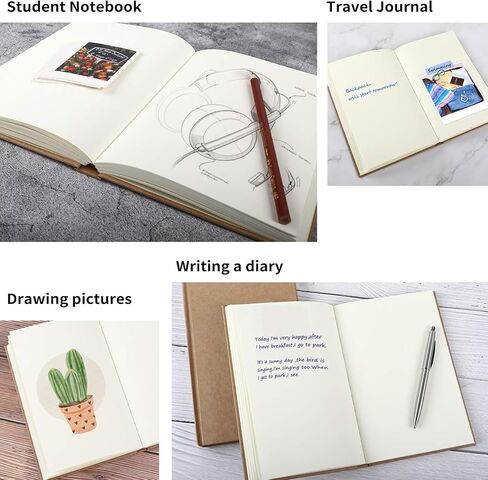 EOOUT 6 Pack White Hardcover Blank Book 6x8 Inch, 40 Pages Hardcover Blank Book for Kid to Write Stories Draw Sketch, Unlined Thick Perforated Pages in Kuwait