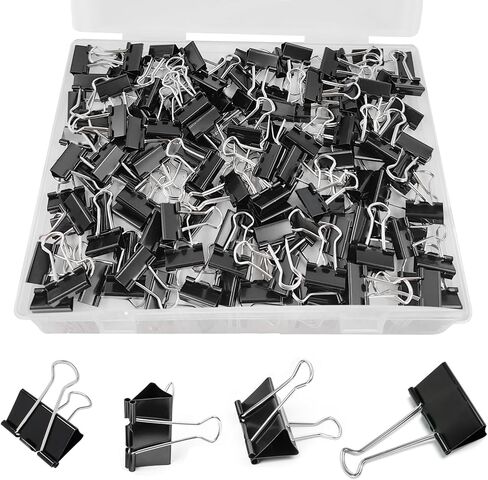 120 Pcs Small Binder Clips Black, 0.75in/19mm Mini Binder Paper Clips, Paper Clamps for Office Supplies, Home, School,Business Document Organizing in Saudi Arabia