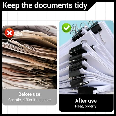 120 Pcs Small Binder Clips Black, 0.75in/19mm Mini Binder Paper Clips, Paper Clamps for Office Supplies, Home, School,Business Document Organizing in Saudi Arabia