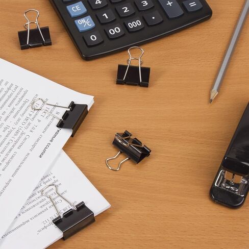 120 Pcs Small Binder Clips Black, 0.75in/19mm Mini Binder Paper Clips, Paper Clamps for Office Supplies, Home, School,Business Document Organizing in Saudi Arabia