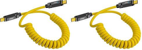 Poyiccot Coiled USB C Cable, Coiled USB C to USB C Cable 140W, 20Gbps Spring Coiled USB Type C Charger Cable, 8K@60Hz Video Transfer USB C Charger Cord for iPhone,MacBook,Max Stretched 5ft in Saudi Arabia