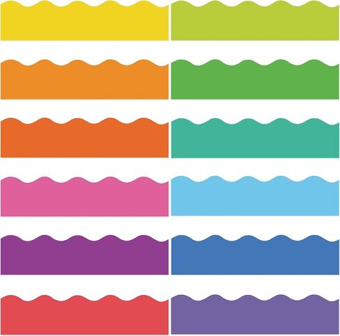 Containlol 236ft Colorful Bulletin Board Borders Set, Christmas Classroom Decoration, Scalloped Classroom Borders for Bulletin Board for Chalkboard Whiteboard Poster Decor in Saudi Arabia